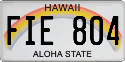 HI license plate FIE804
