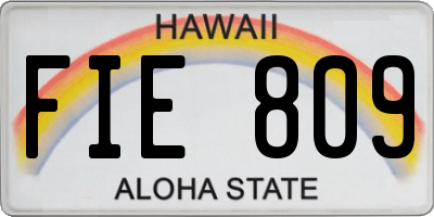 HI license plate FIE809