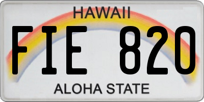 HI license plate FIE820