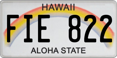 HI license plate FIE822