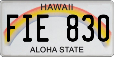 HI license plate FIE830