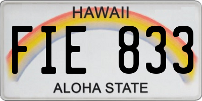 HI license plate FIE833