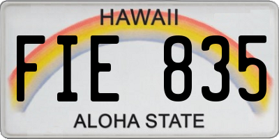 HI license plate FIE835
