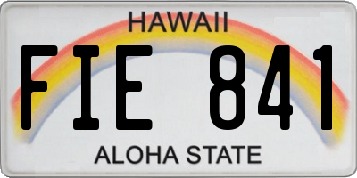 HI license plate FIE841