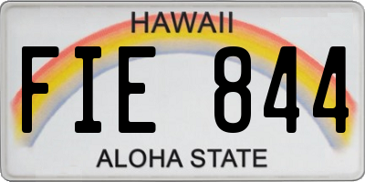 HI license plate FIE844