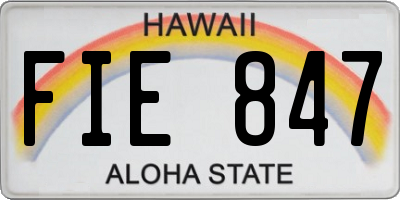 HI license plate FIE847