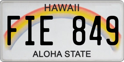 HI license plate FIE849