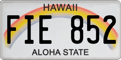 HI license plate FIE852