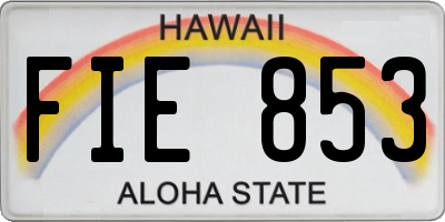 HI license plate FIE853