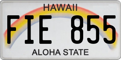 HI license plate FIE855