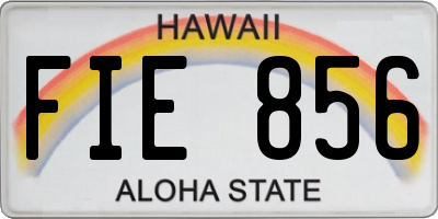 HI license plate FIE856