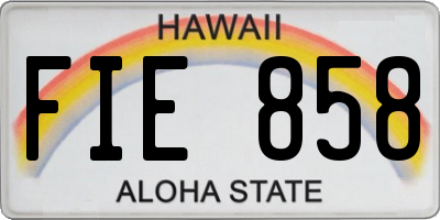 HI license plate FIE858