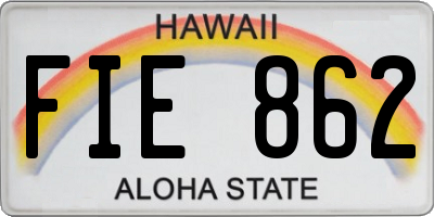 HI license plate FIE862