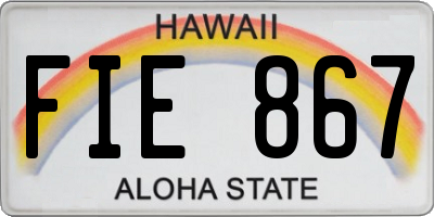 HI license plate FIE867