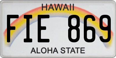 HI license plate FIE869