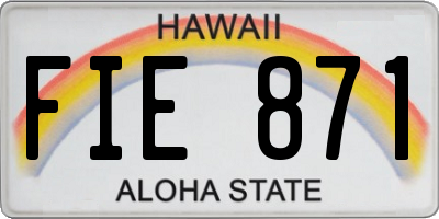 HI license plate FIE871