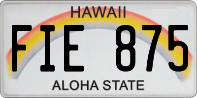 HI license plate FIE875