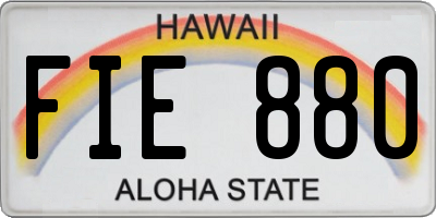 HI license plate FIE880