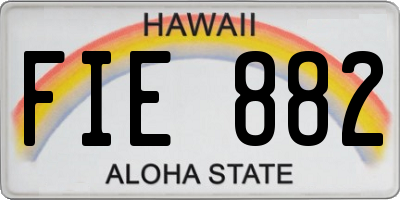 HI license plate FIE882