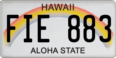 HI license plate FIE883