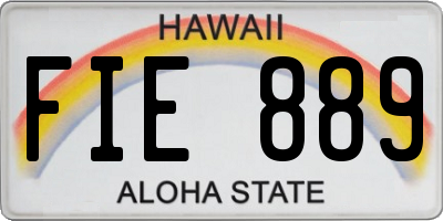 HI license plate FIE889