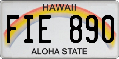 HI license plate FIE890