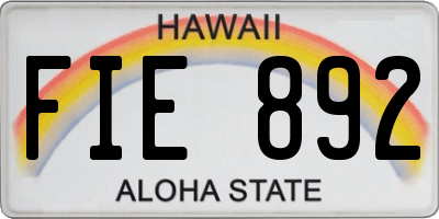 HI license plate FIE892