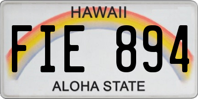 HI license plate FIE894