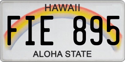 HI license plate FIE895