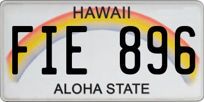 HI license plate FIE896