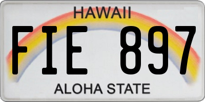 HI license plate FIE897