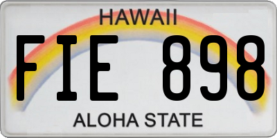 HI license plate FIE898