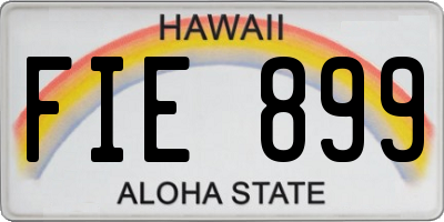 HI license plate FIE899