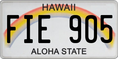 HI license plate FIE905