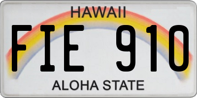 HI license plate FIE910