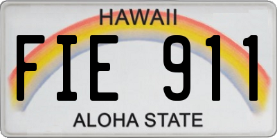 HI license plate FIE911