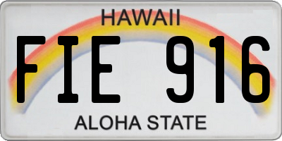 HI license plate FIE916