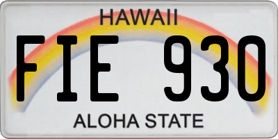 HI license plate FIE930