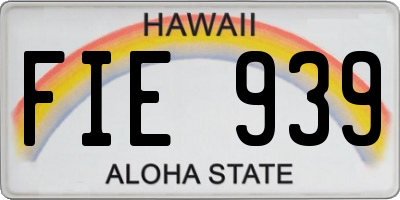 HI license plate FIE939