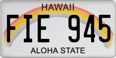 HI license plate FIE945