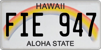 HI license plate FIE947