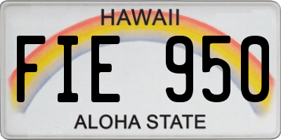 HI license plate FIE950