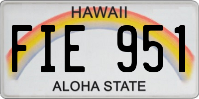 HI license plate FIE951