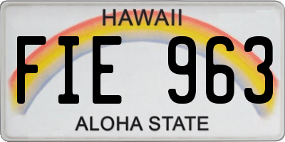 HI license plate FIE963