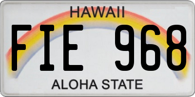 HI license plate FIE968