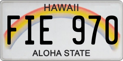 HI license plate FIE970