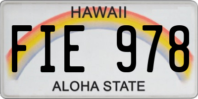 HI license plate FIE978