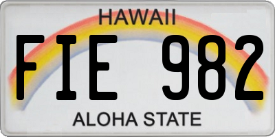 HI license plate FIE982