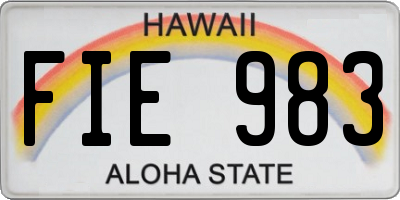 HI license plate FIE983