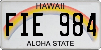 HI license plate FIE984